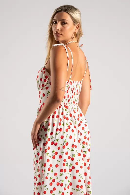 Φόρεμα Τιράντα Σεμιζιέ Cherry