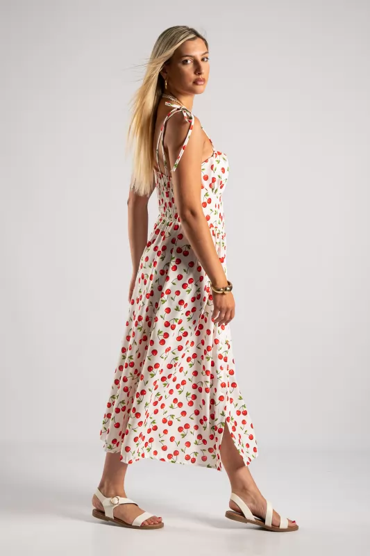 Φόρεμα Τιράντα Σεμιζιέ Cherry