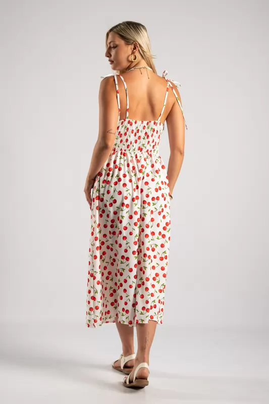 Φόρεμα Τιράντα Σεμιζιέ Cherry