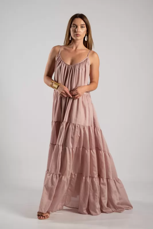 Dress Strap Volant Maxi 