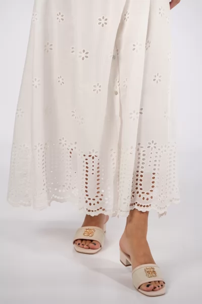 Φόρεμα Τιράντες Κιπούρ Λευκό