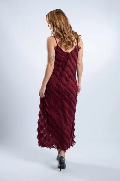 Φόρεμα Τιράντες Zilda Wine Red
