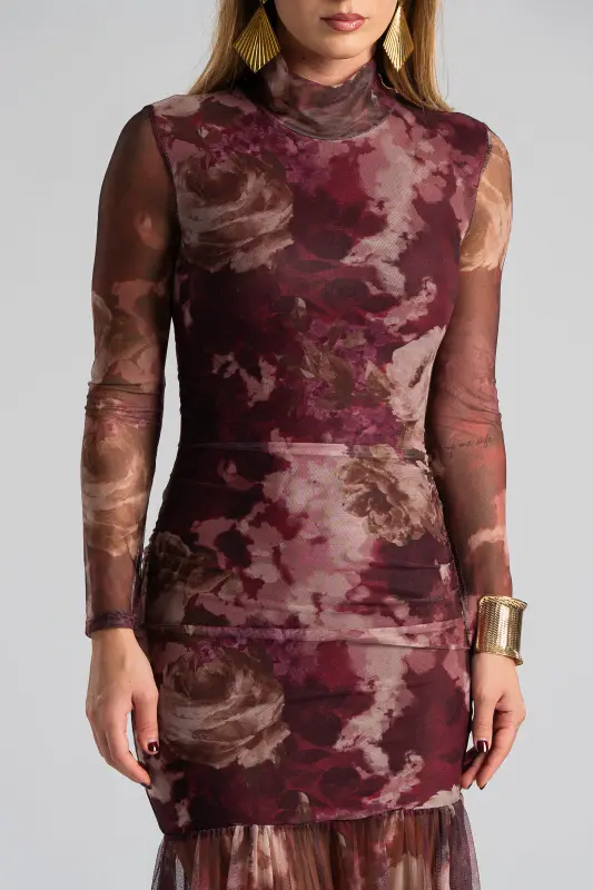 Φόρεμα Τούλινο Maxi Floral