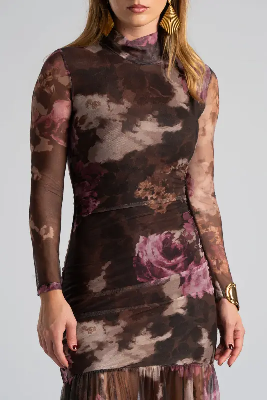 Φόρεμα Τούλινο Maxi Floral