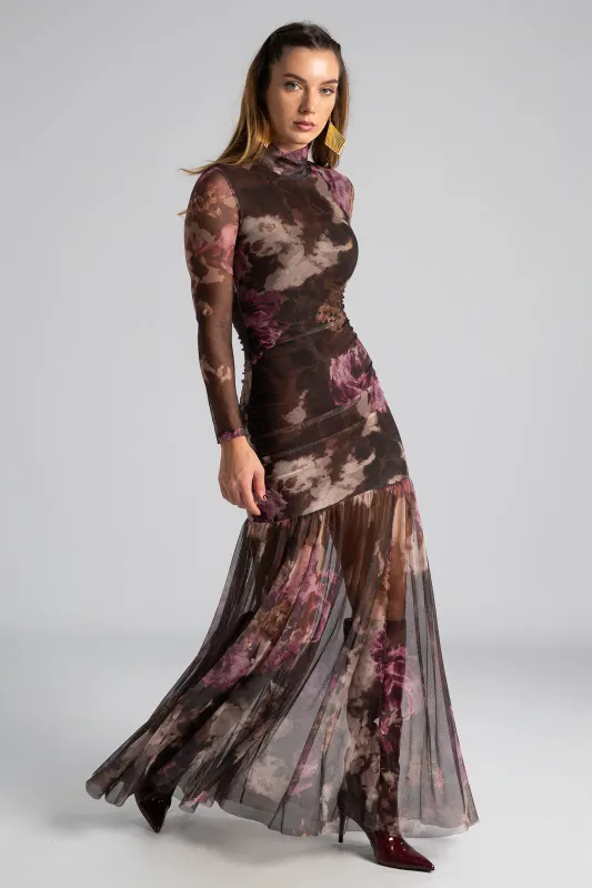 Φόρεμα Τούλινο Maxi Floral