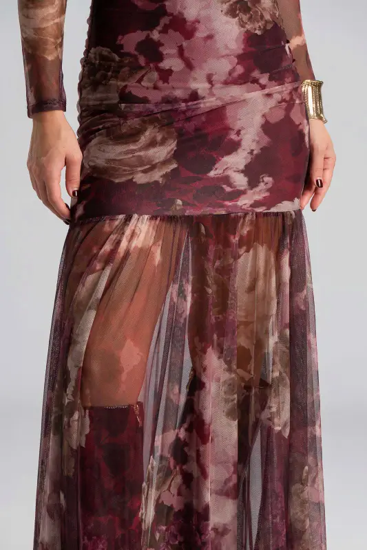 Φόρεμα Τούλινο Maxi Floral