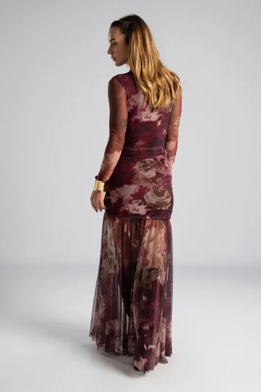 Φόρεμα Τούλινο Maxi Floral