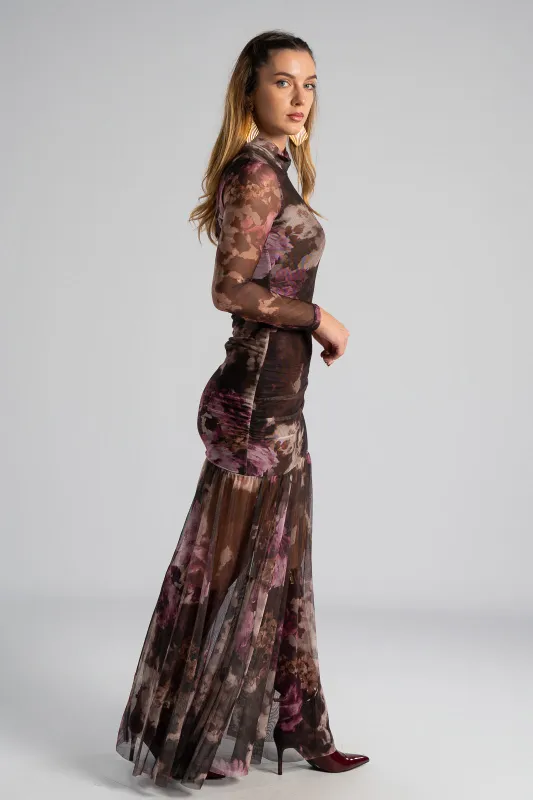 Φόρεμα Τούλινο Maxi Floral