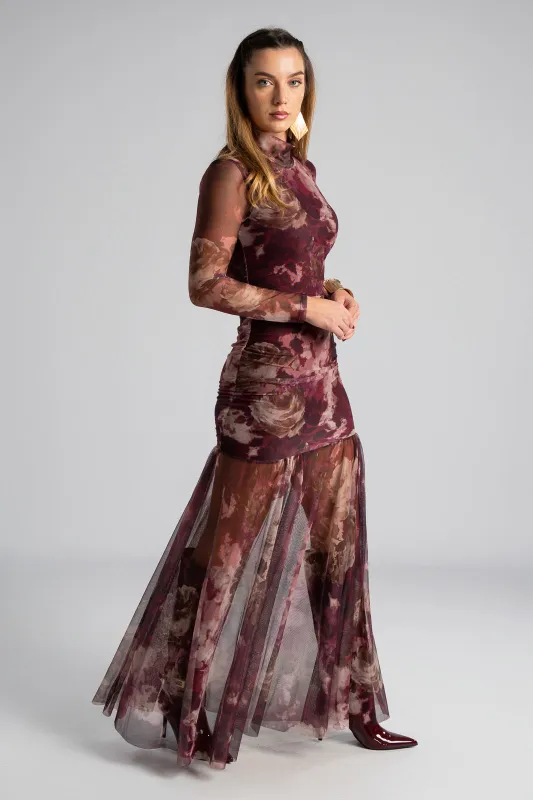 Φόρεμα Τούλινο Maxi Floral