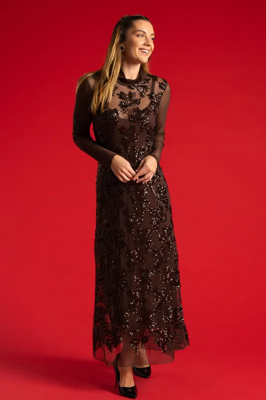Dress Tulle Maxi with Sequin