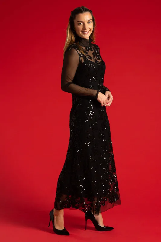 Dress Tulle Maxi with Sequin