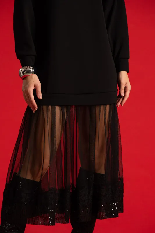 Φόρεμα Τούλινο Παγιέτα Τελείωμα