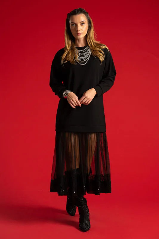 Φόρεμα Τούλινο Παγιέτα Τελείωμα