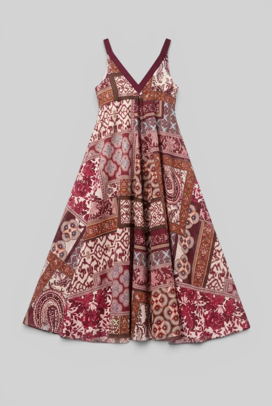 Dress V-Neck Embroidered 
