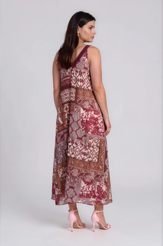 Dress V-Neck Embroidered 