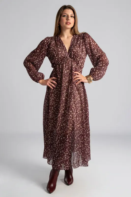 Φόρεμα V Λαιμόκοψη Μεταλλική Κλωστή