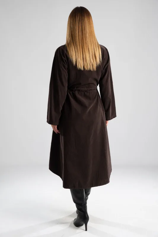 Dress Cotton Midi Corduroy 