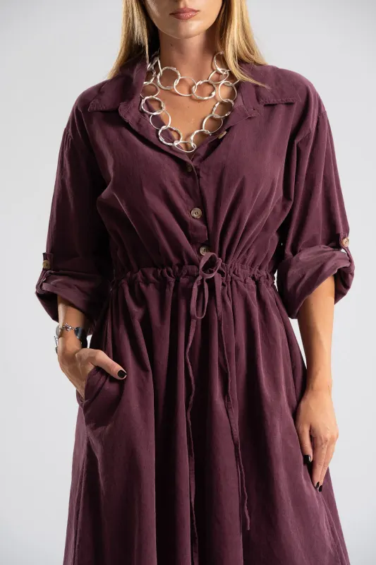 Dress Cotton Midi Corduroy 