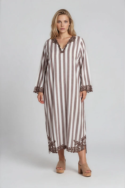 Striped Cotton Maxi Dress