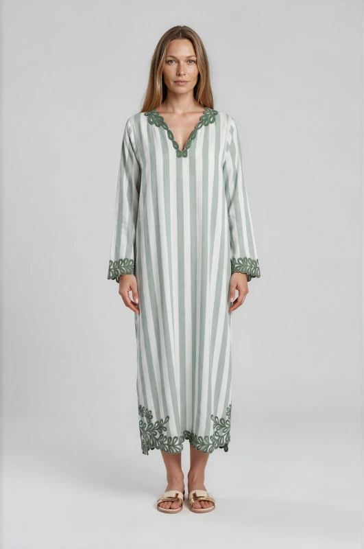 Striped Cotton Maxi Dress