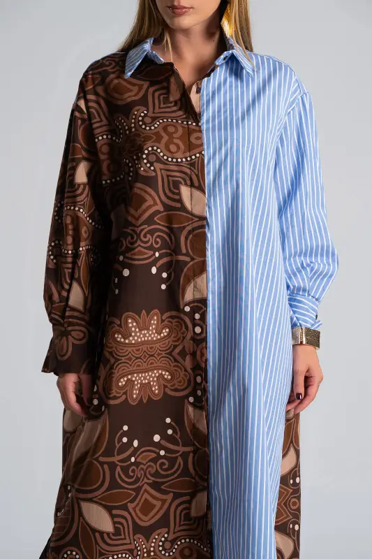 Φόρεμα Βαμβακερό Σεμιζιέ Εμπριμέ