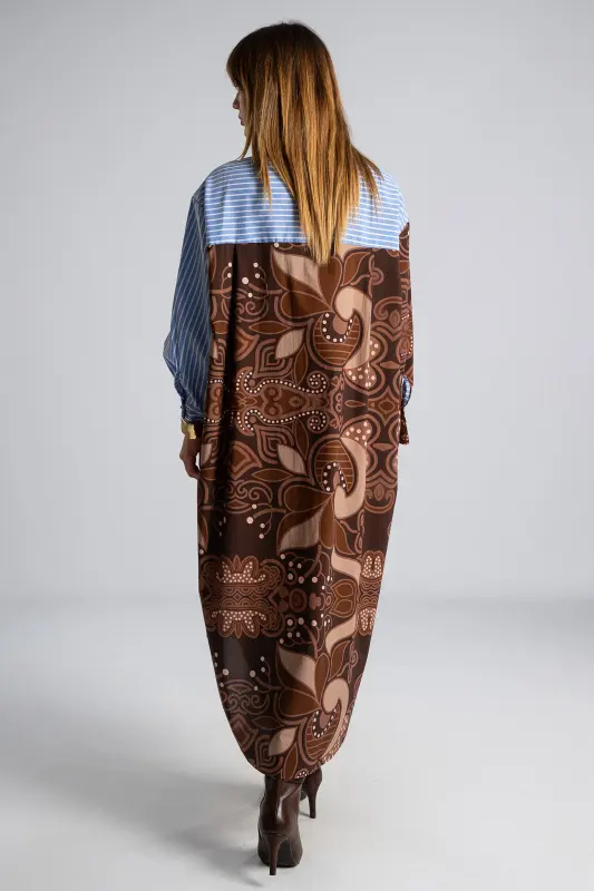 Φόρεμα Βαμβακερό Σεμιζιέ Εμπριμέ