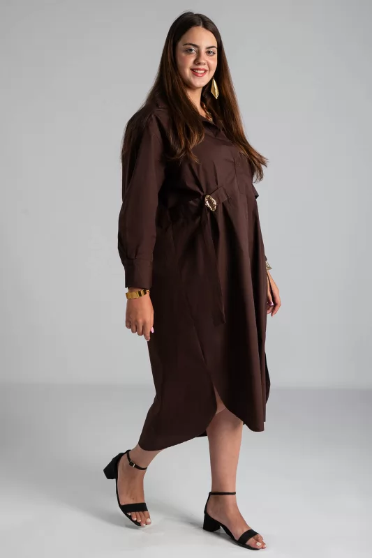 Semi-sheer Cotton Dress Gold Details