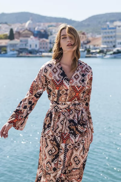 Φόρεμα Vardas Copper-Caramel