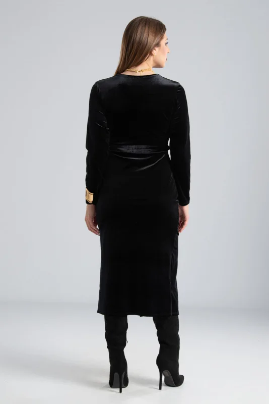 Velvet Wrapped Dress Opening