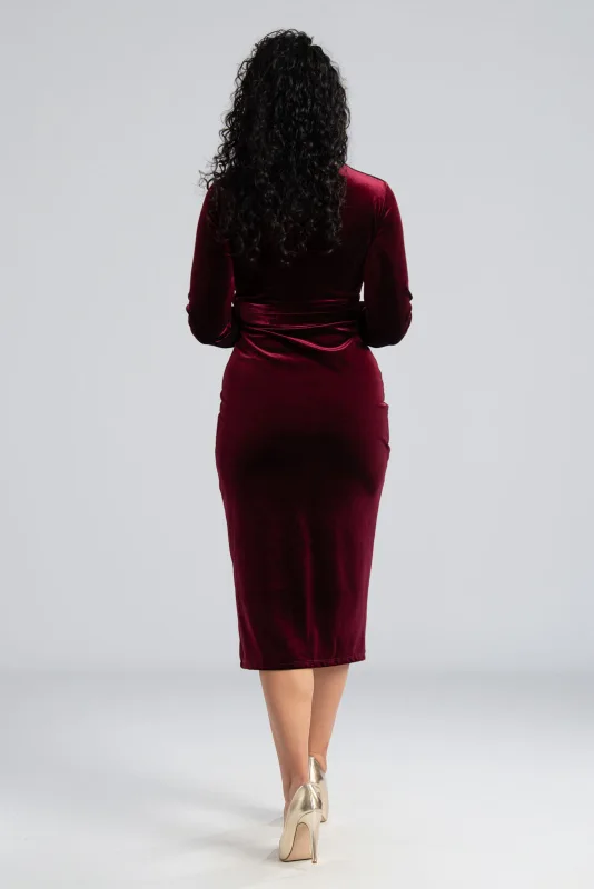Velvet Wrapped Dress Opening