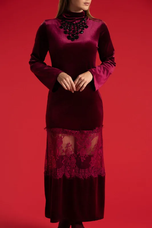 Φόρεμα Velvet Λεπτομέρεια Δαντέλα