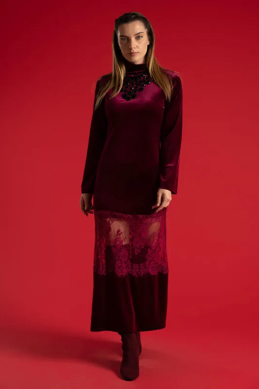 Φόρεμα Velvet Λεπτομέρεια Δαντέλα