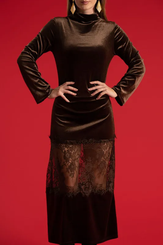 Φόρεμα Velvet Λεπτομέρεια Δαντέλα