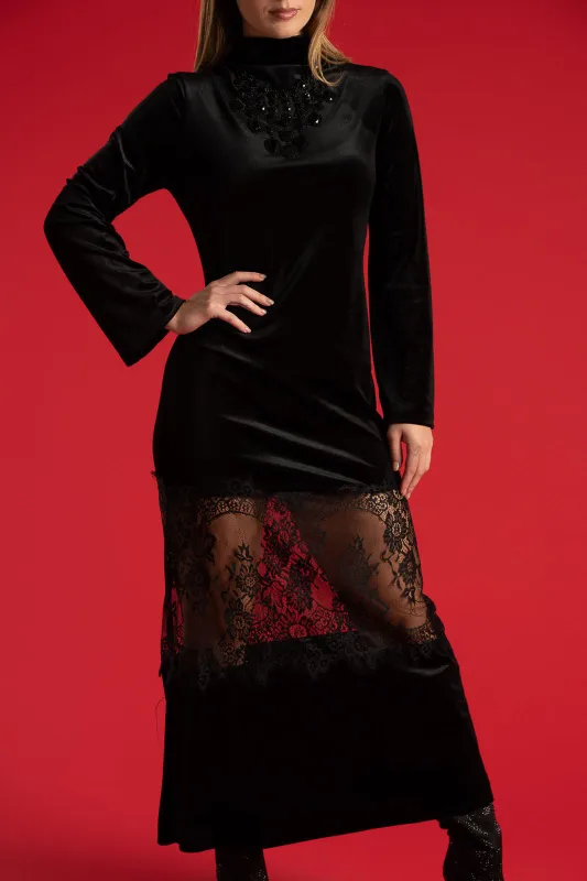 Φόρεμα Velvet Λεπτομέρεια Δαντέλα