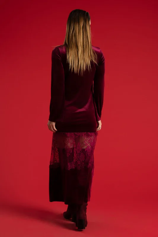 Φόρεμα Velvet Λεπτομέρεια Δαντέλα