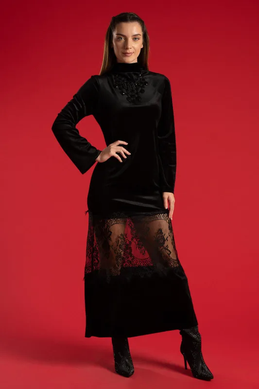 Φόρεμα Velvet Λεπτομέρεια Δαντέλα