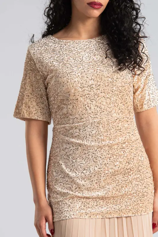 Φόρεμα Velvet Πλισέ Τελείωμα