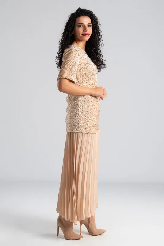 Φόρεμα Velvet Πλισέ Τελείωμα