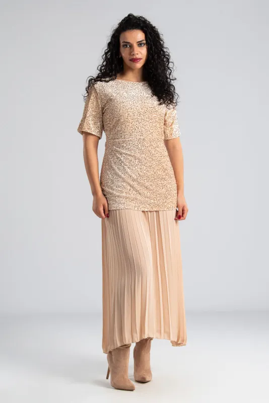 Velvet Dress Pleated Finish