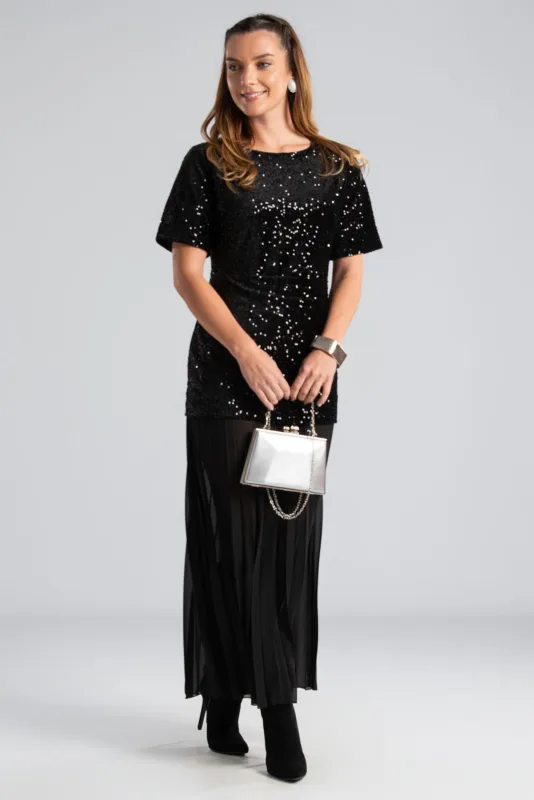 Velvet Dress Pleated Finish