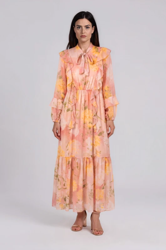 Dahlia Ruffled Tie-Dress