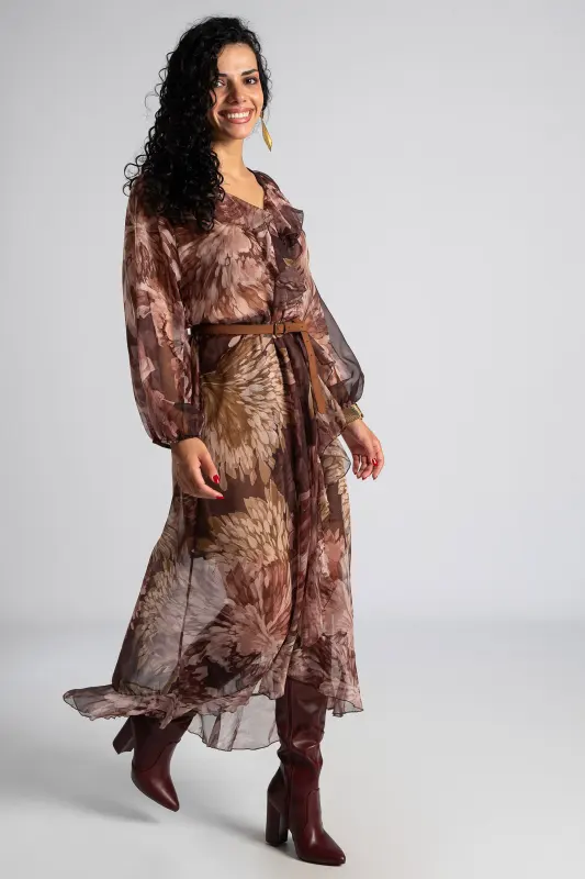 Dress Leaves Ruffle Belt