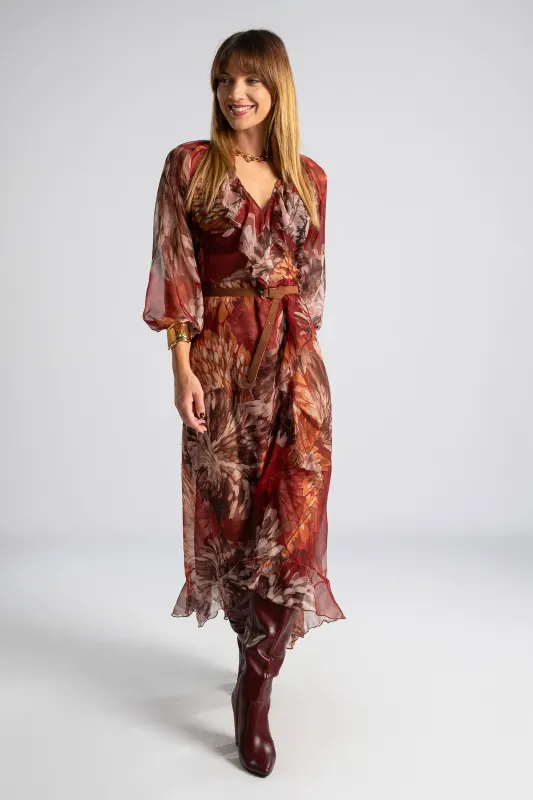Dress Leaves Ruffle Belt