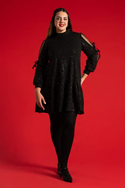 Dress Ruffle Sleeves Bow Knot