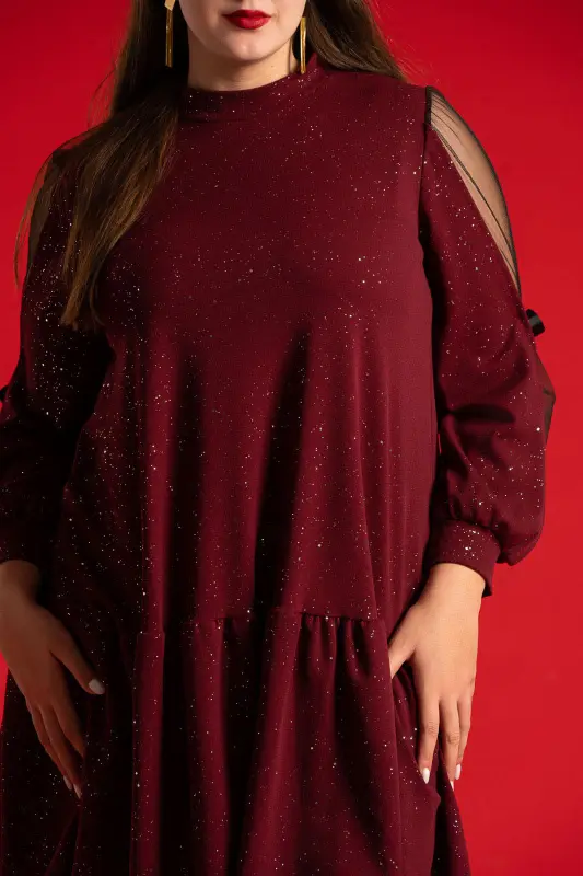 Dress Ruffle Sleeves Bow Knot