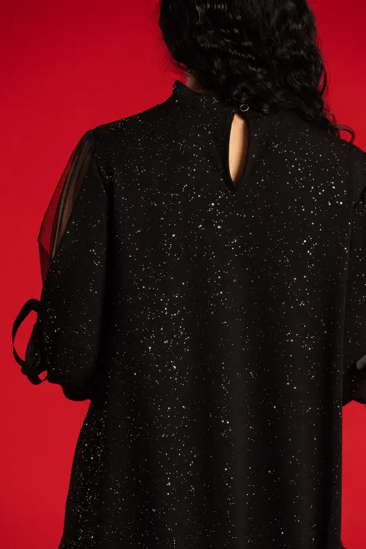 Dress Ruffle Sleeves Bow Knot