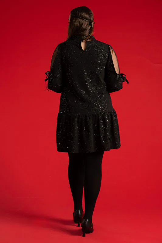 Dress Ruffle Sleeves Bow Knot