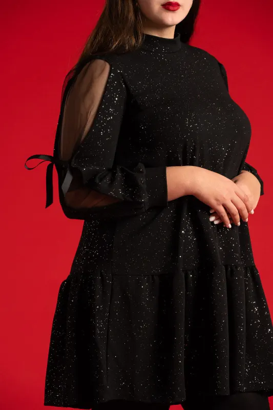 Dress Ruffle Sleeves Bow Knot