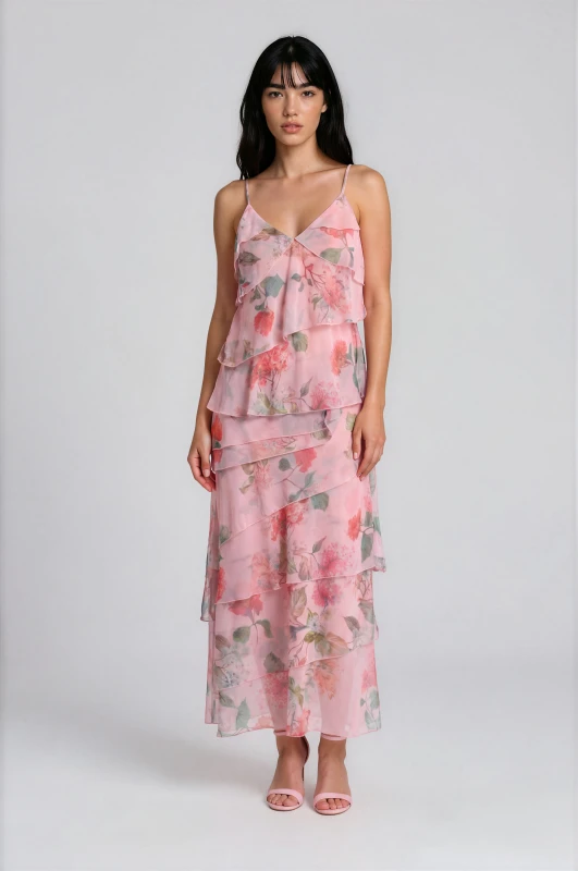 Φόρεμα Βολάν με Τιράντα Floral