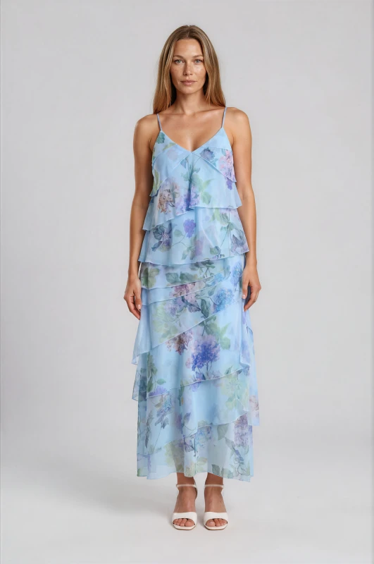 Φόρεμα Βολάν με Τιράντα Floral